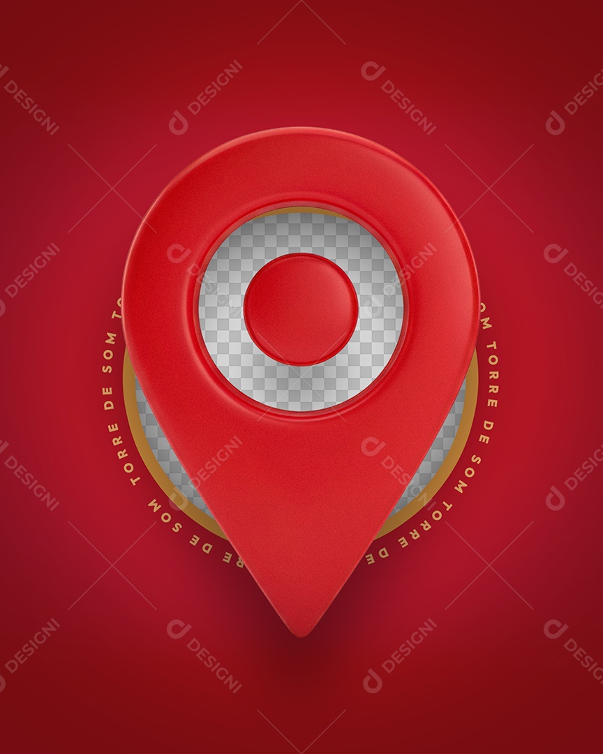 Ícone 3D Marcador de Localização Vermelho PSD