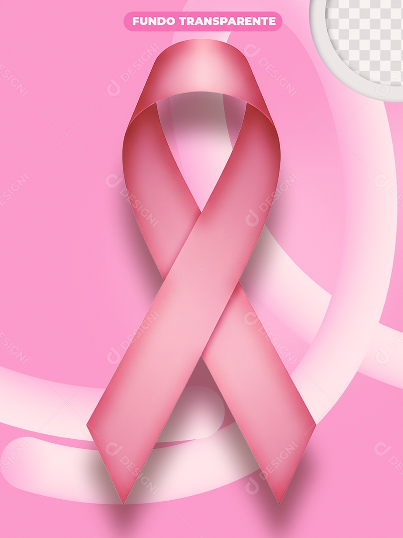 Laço Rosa Símbolo do Outubro Rosa Conscientização PSD