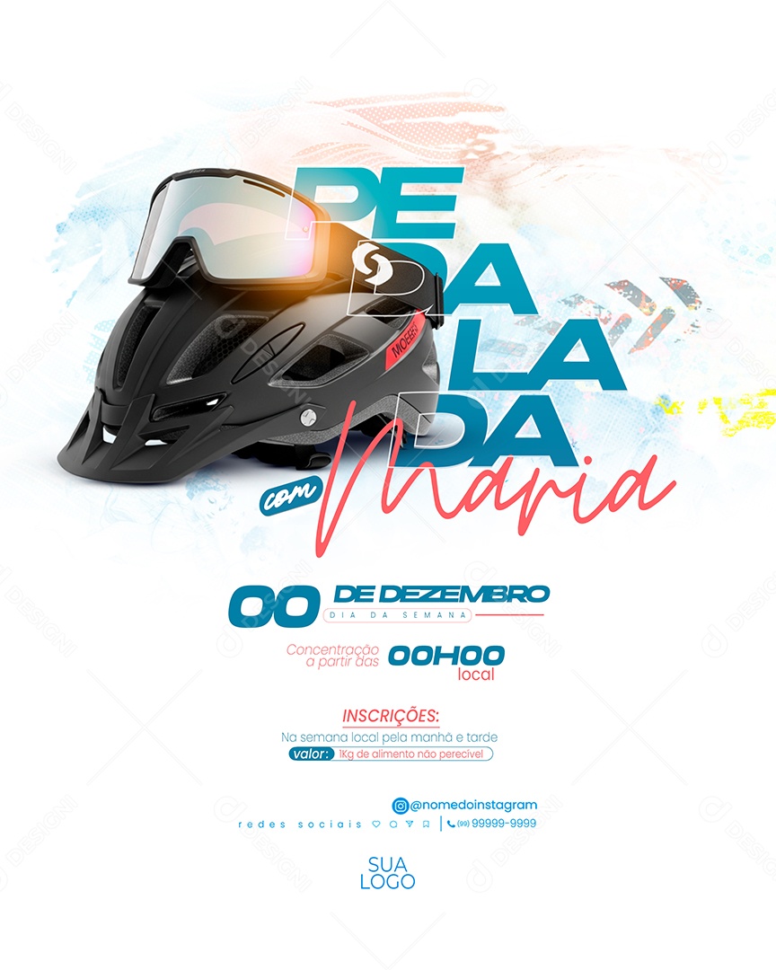 Pedalada Com Maria Esporte Social Media PSD Editável