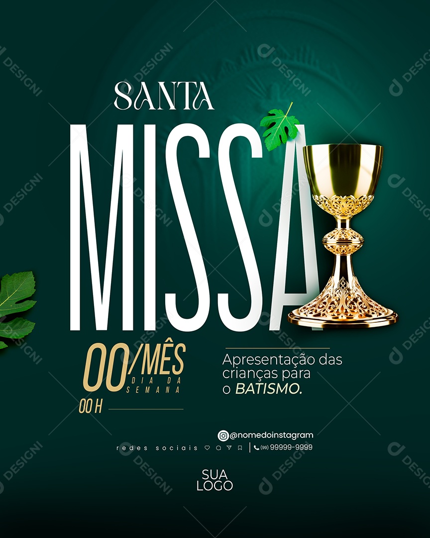 Igreja Santa Missa Social Media PSD Editável