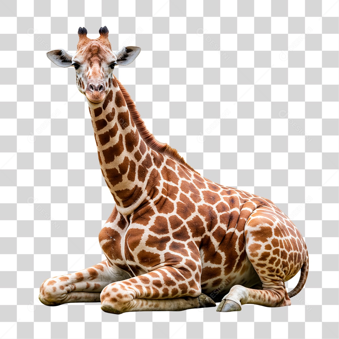 Girafa Deitada PNG Transparente