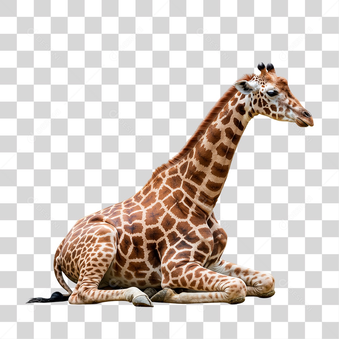 Girafa Deitada PNG Transparente