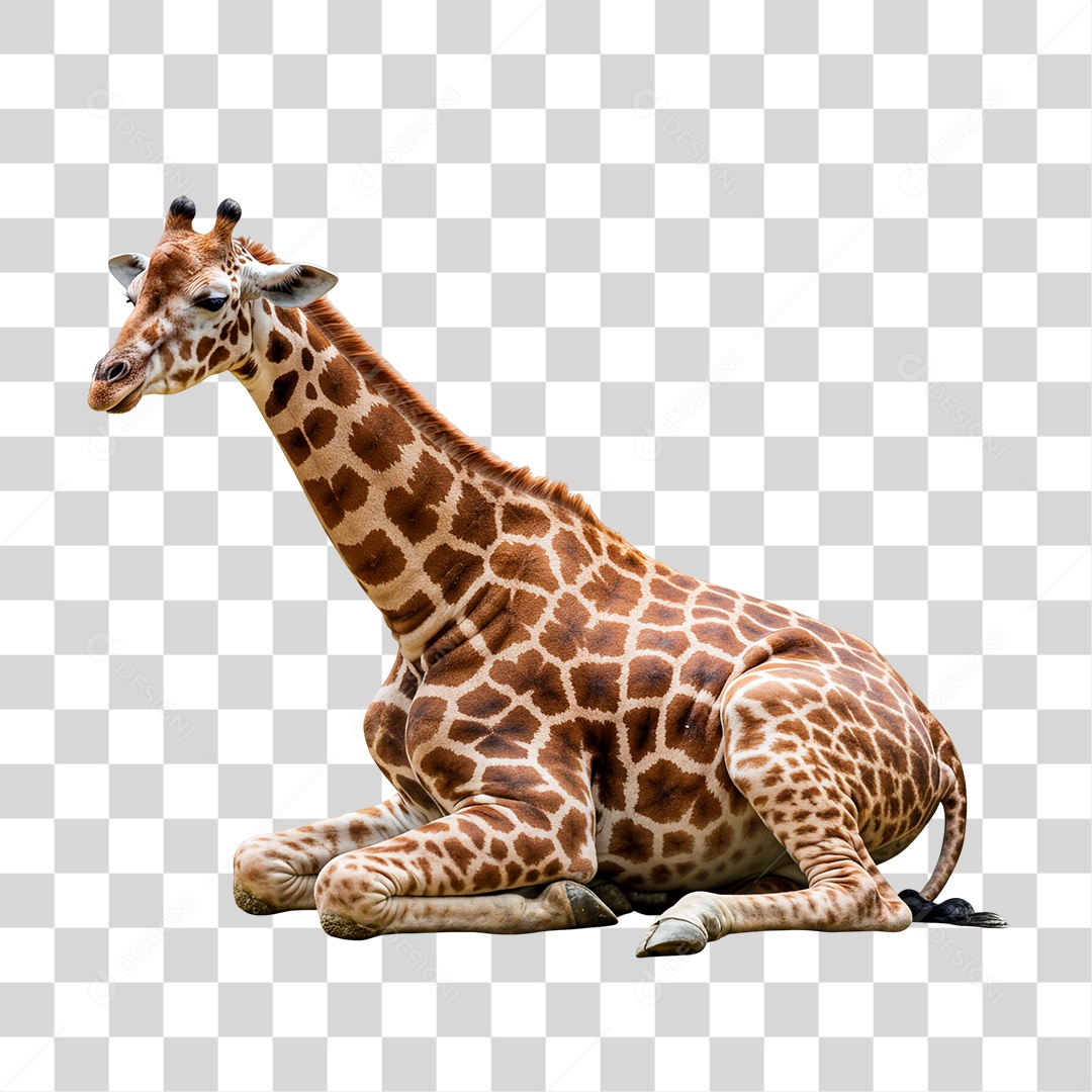 Girafa Deitada PNG Transparente