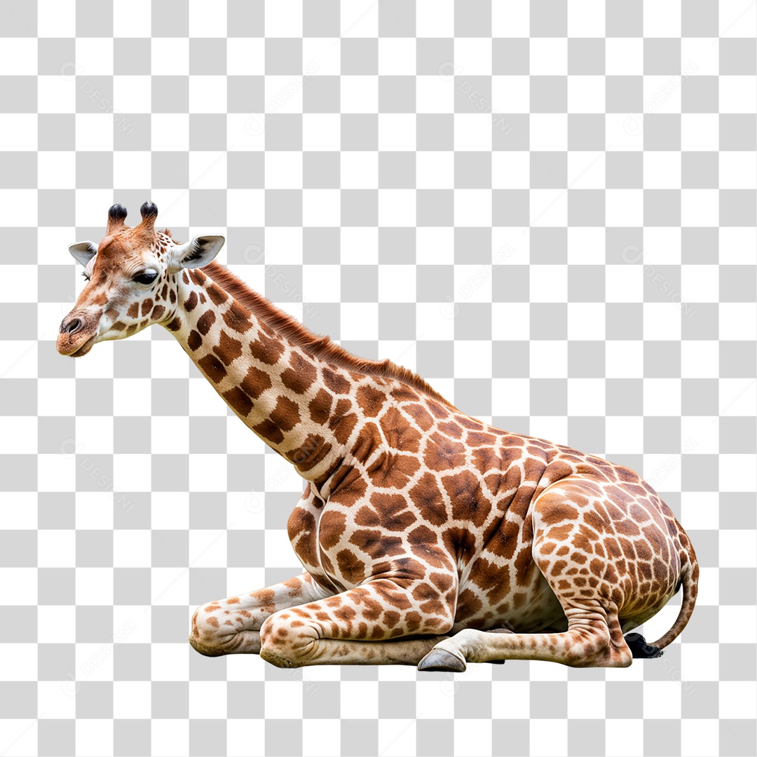 Girafa Deitada PNG Transparente
