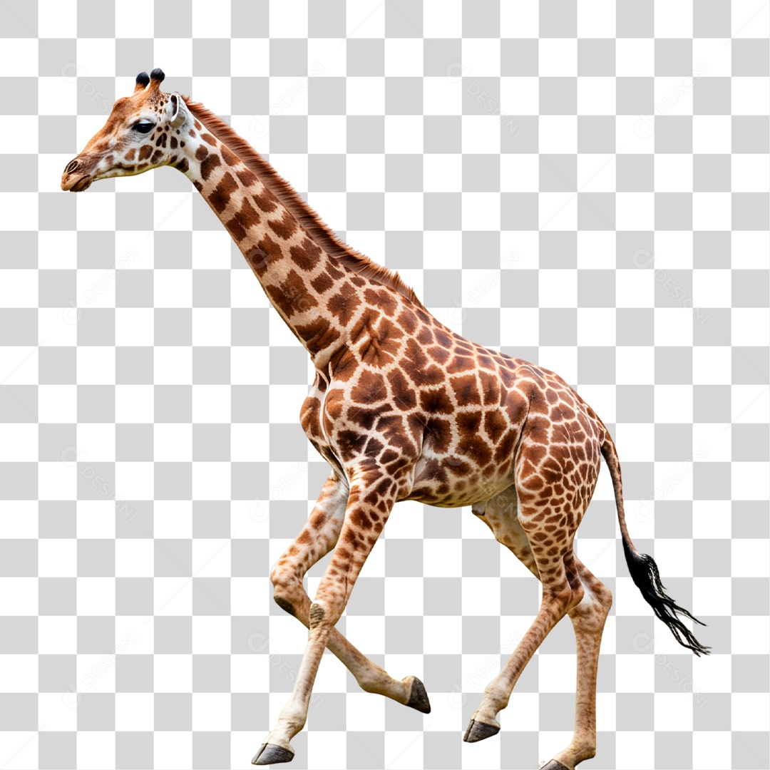 Girafa Correndo PNG Transparente