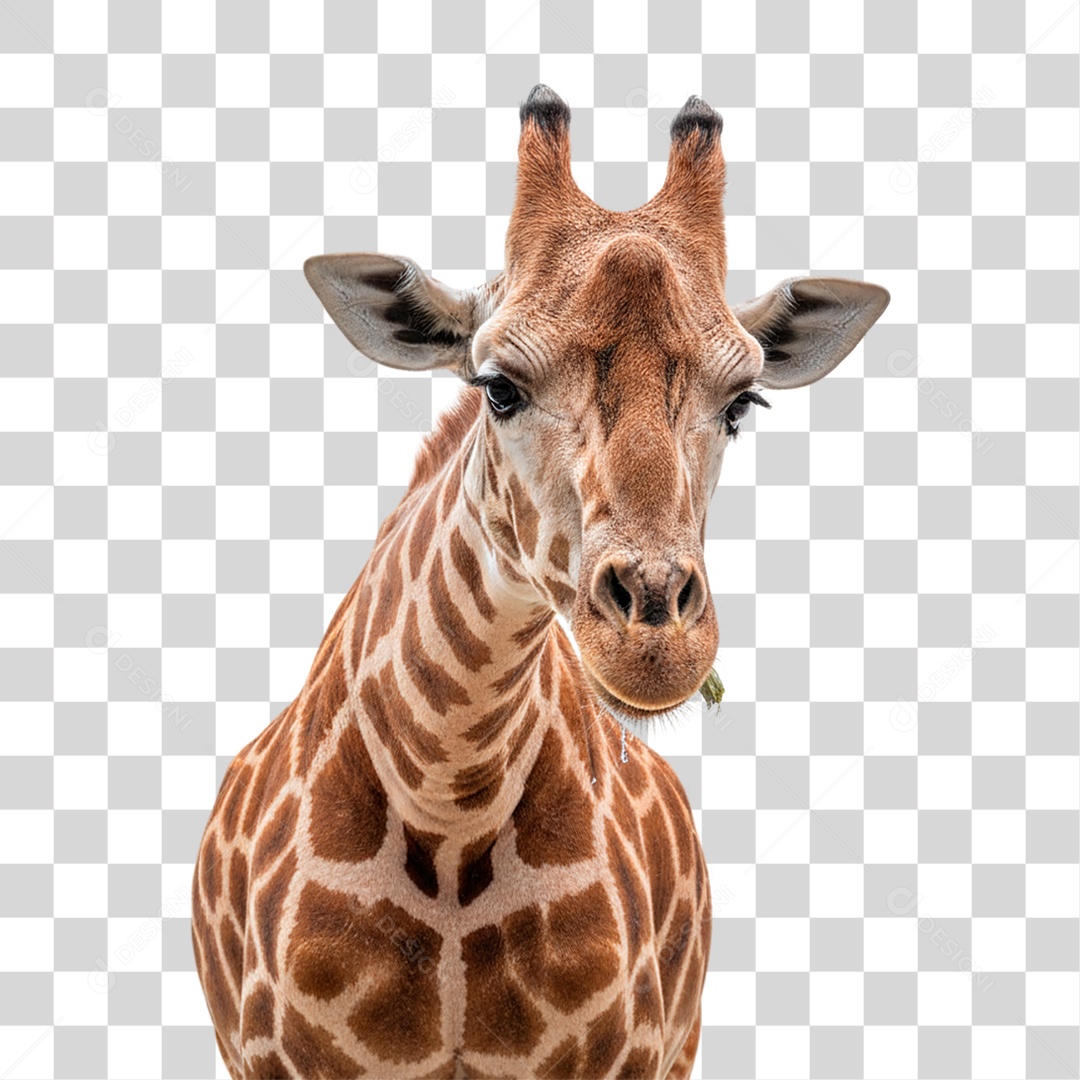 Girafa Comendo PNG Transparente