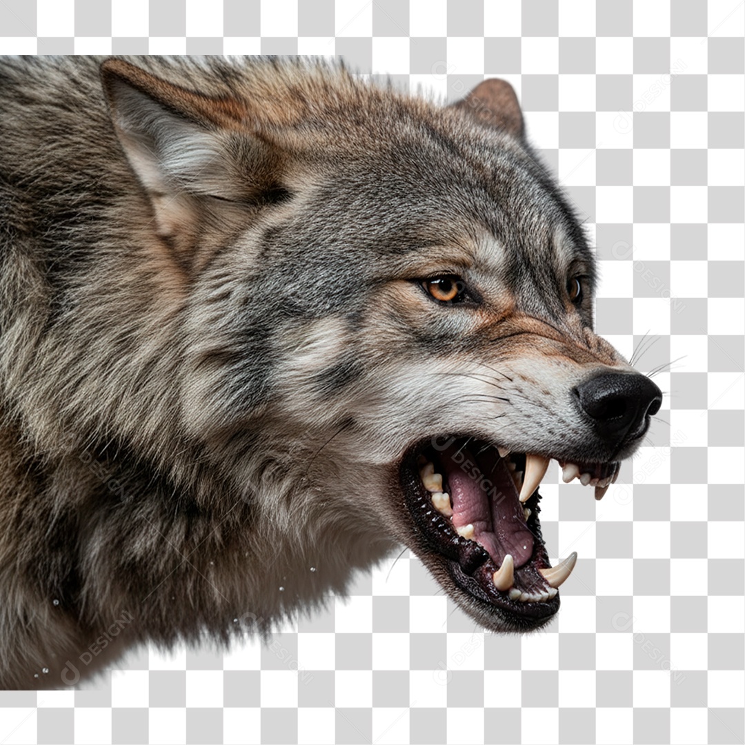 Lobo Cinzento PNG Transparente