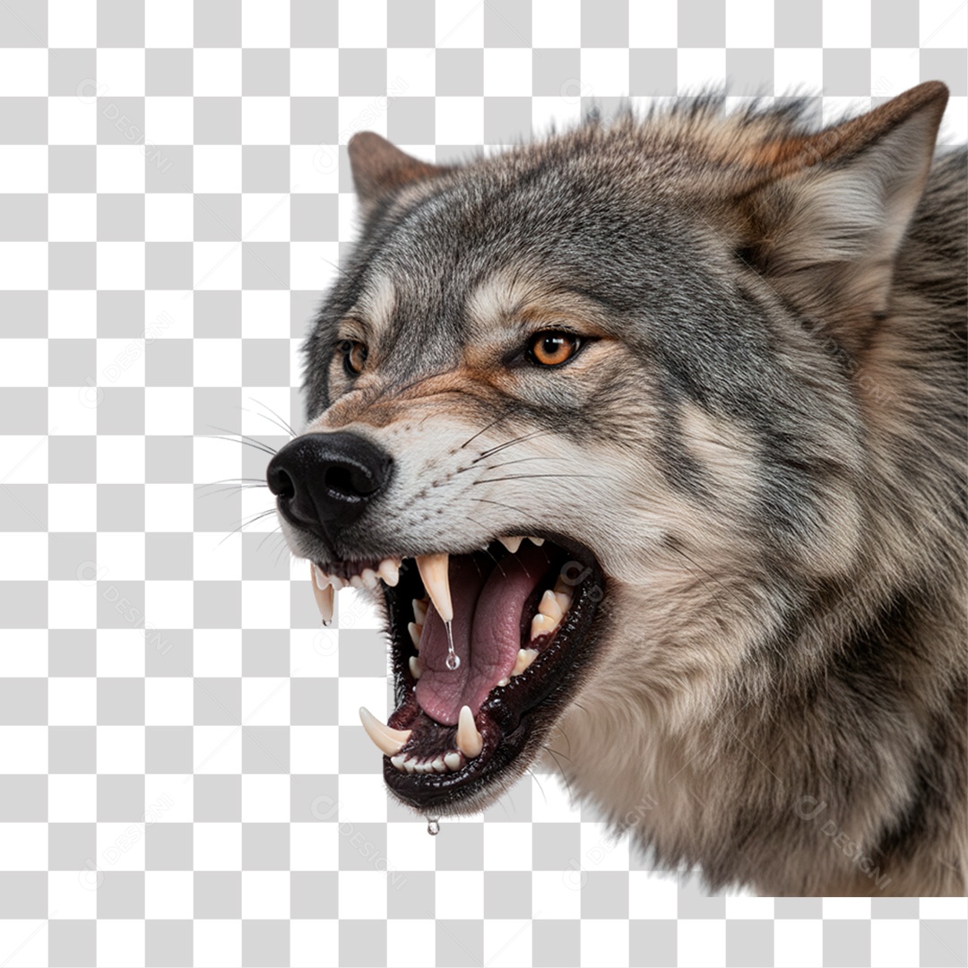 Lobo Cinzento PNG Transparente