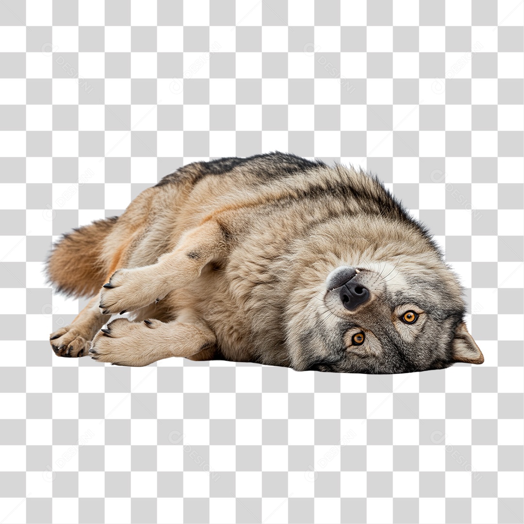 Lobo Deitado PNG Transparente