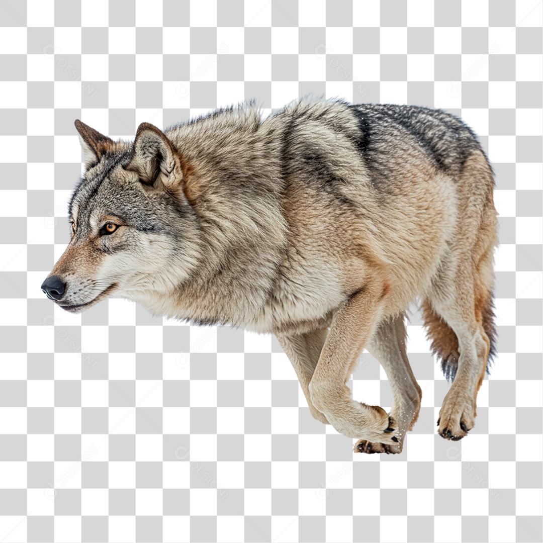 Lobo Correndo PNG Transparente