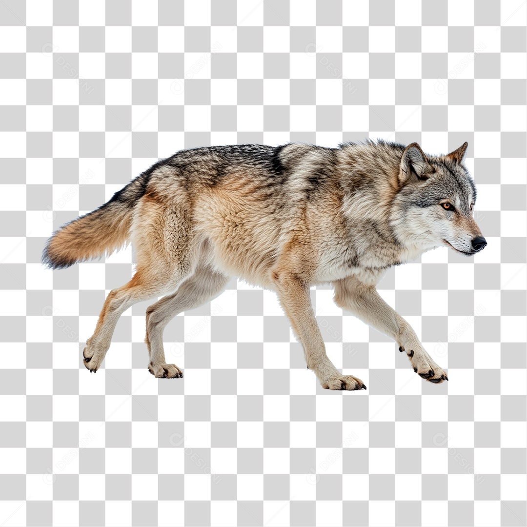 Lobo Deitado PNG Transparente
