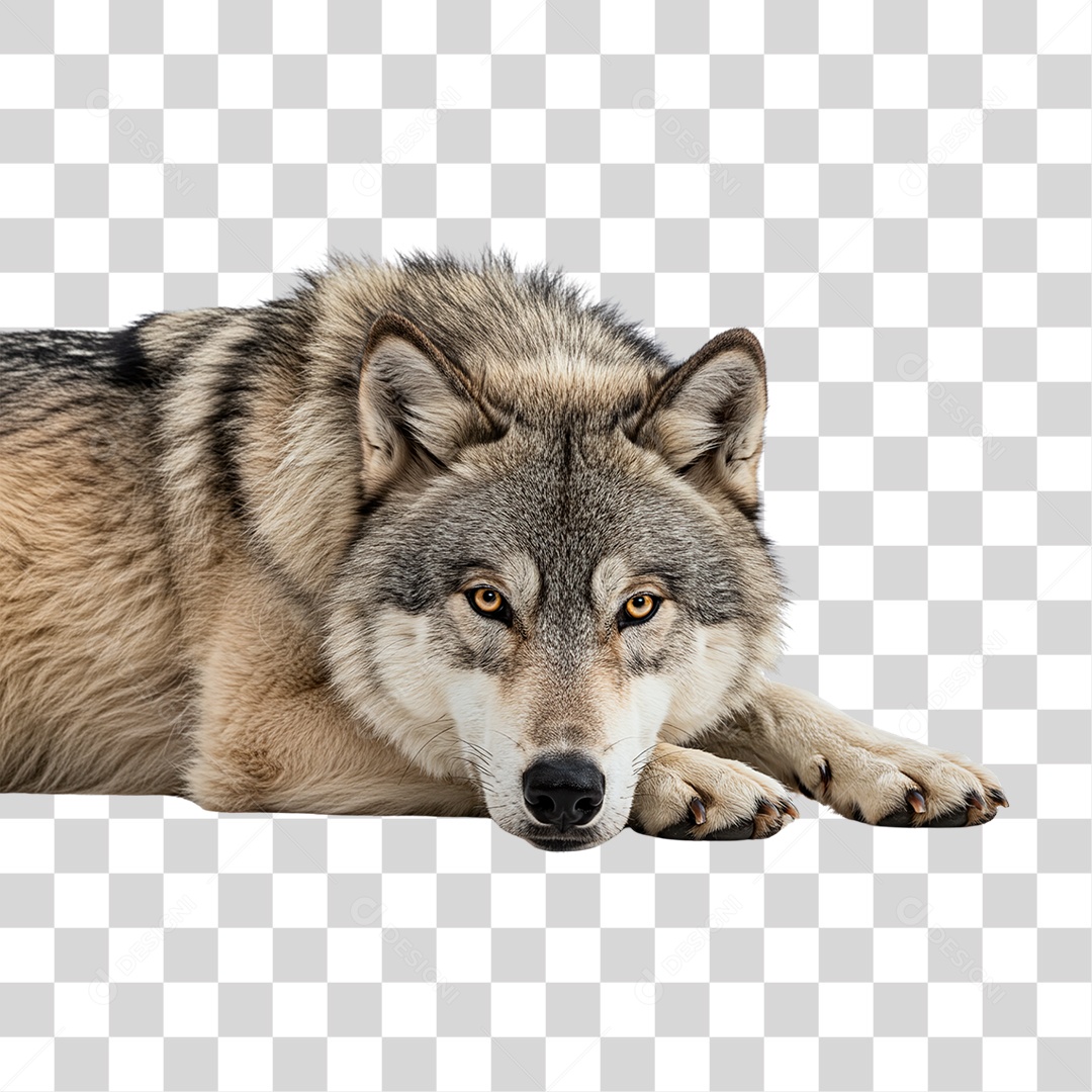 Lobo Cinzento PNG Transparente