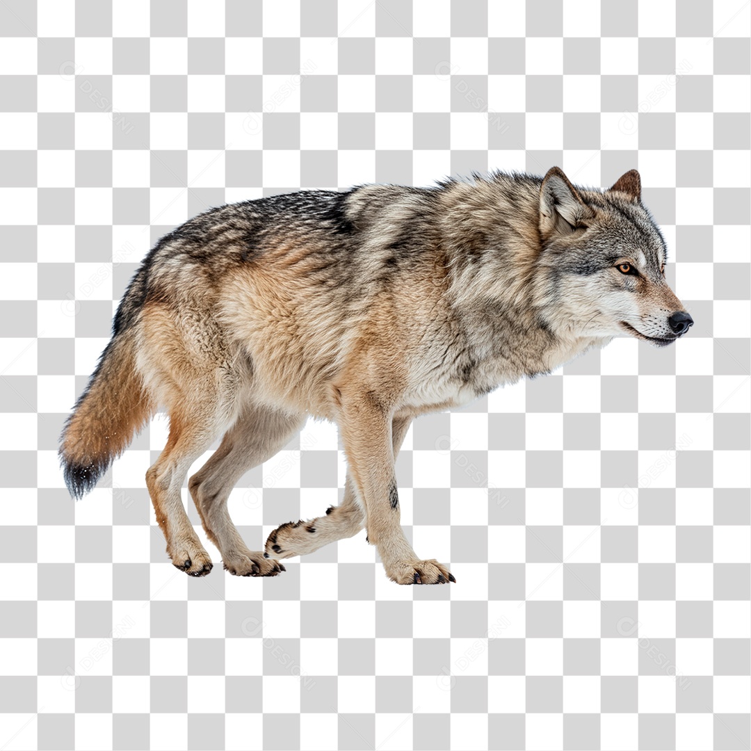 Lobo Correndo PNG Transparente