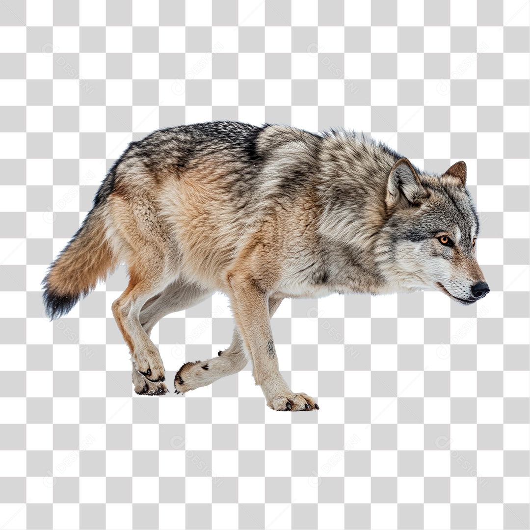 Lobo Correndo PNG Transparente