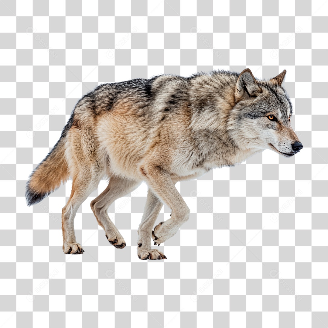 Lobo Correndo PNG Transparente