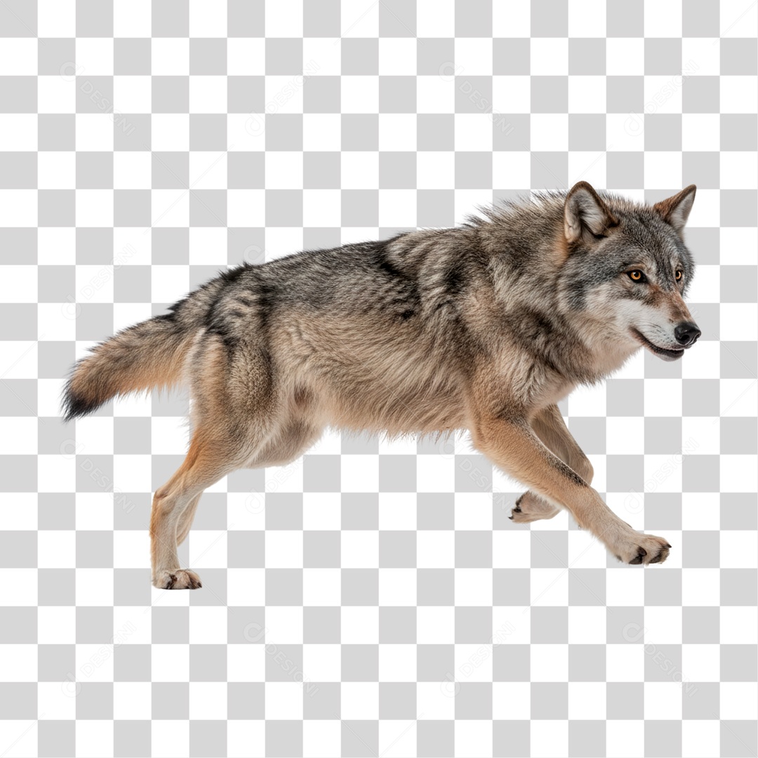 Lobo Correndo PNG Transparente