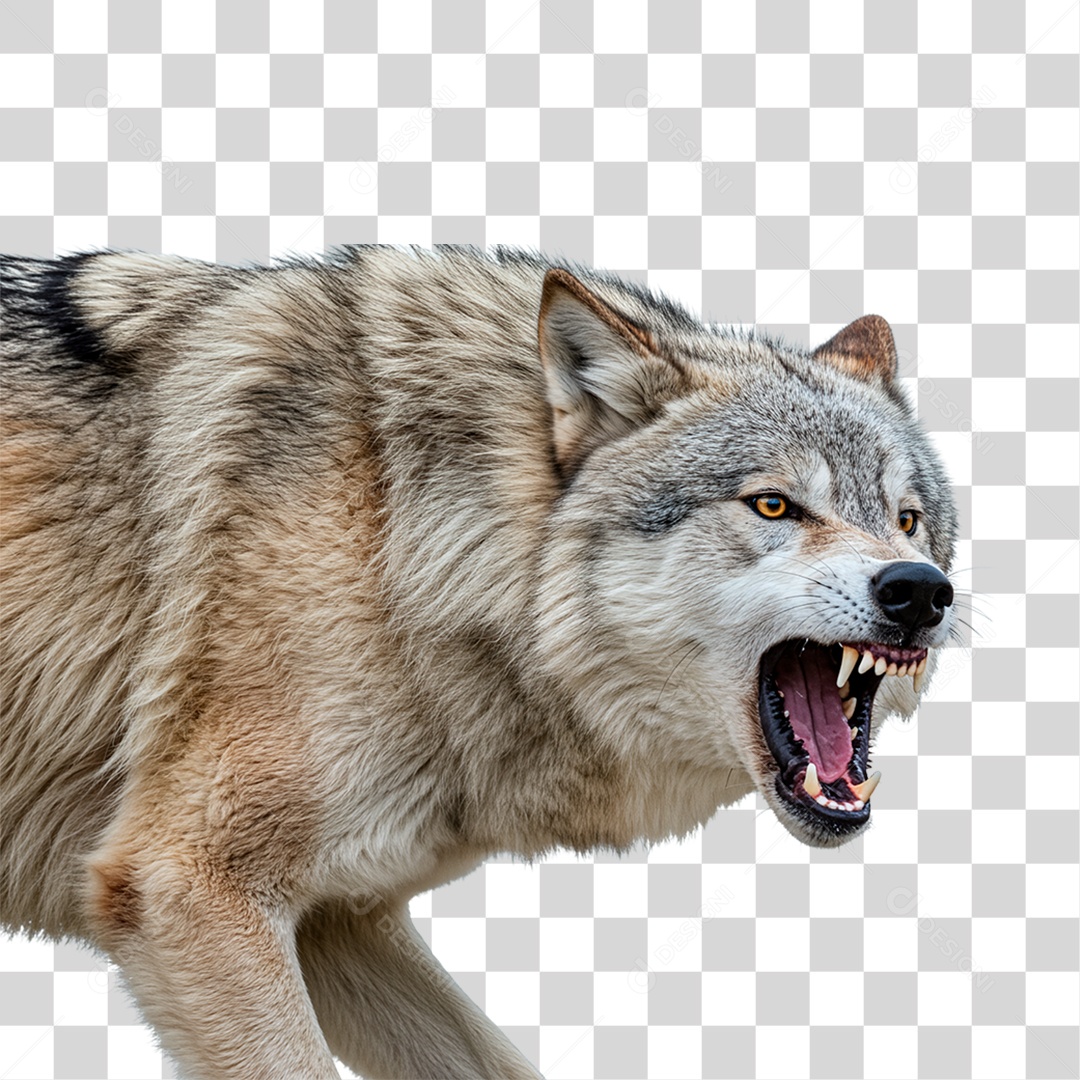 Lobo Cinzento PNG Transparente