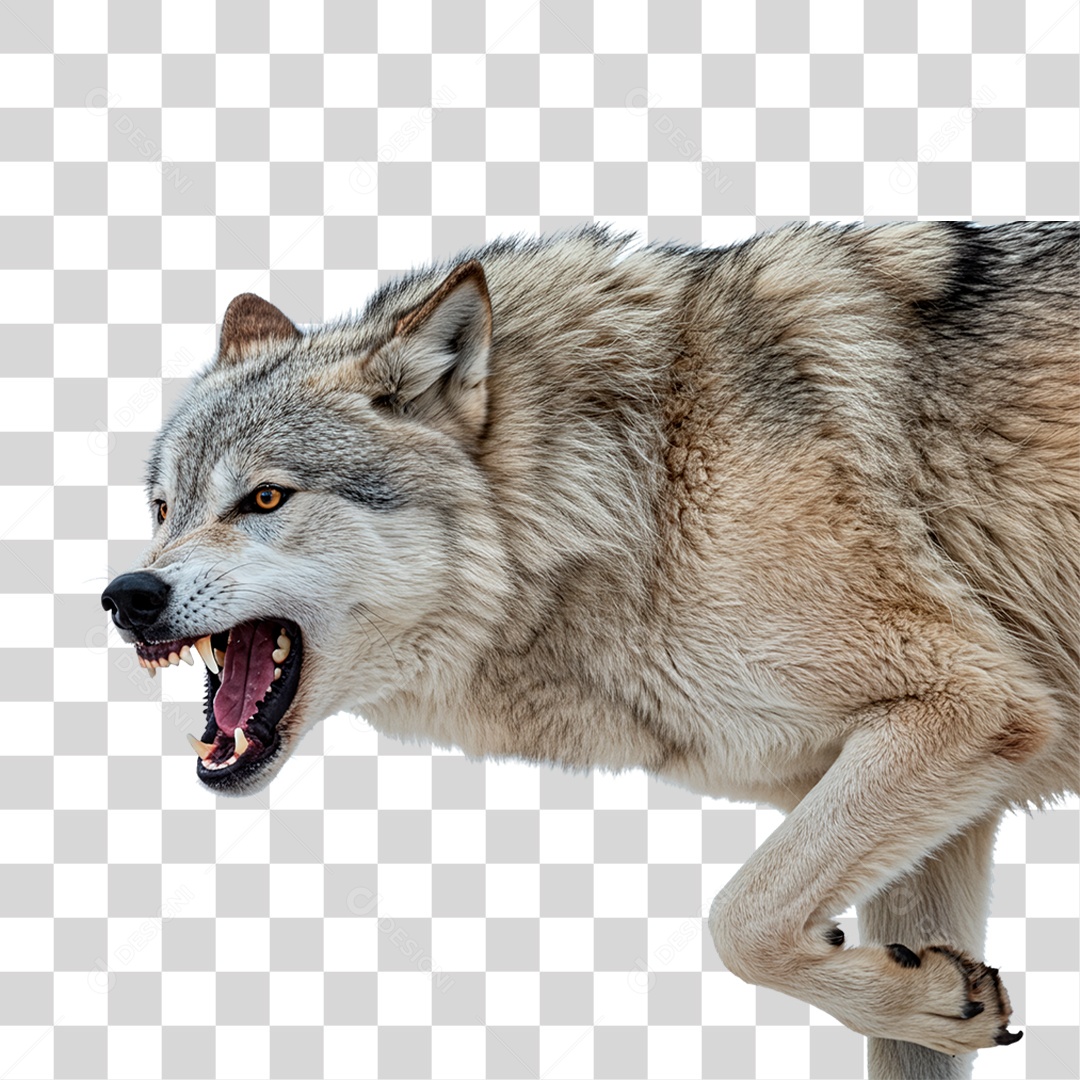 Lobo Cinzento PNG Transparente