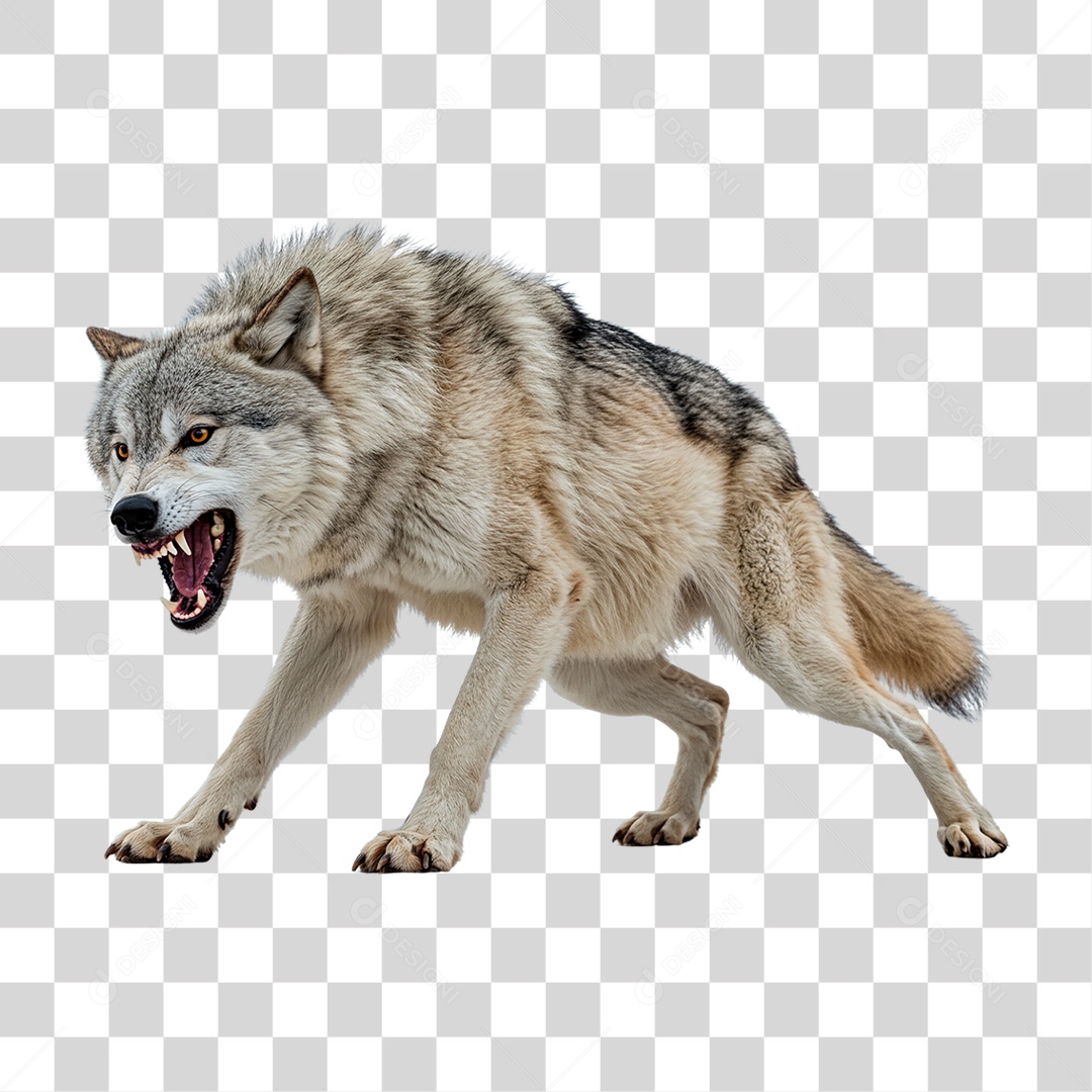 Lobo Cinzento PNG Transparente