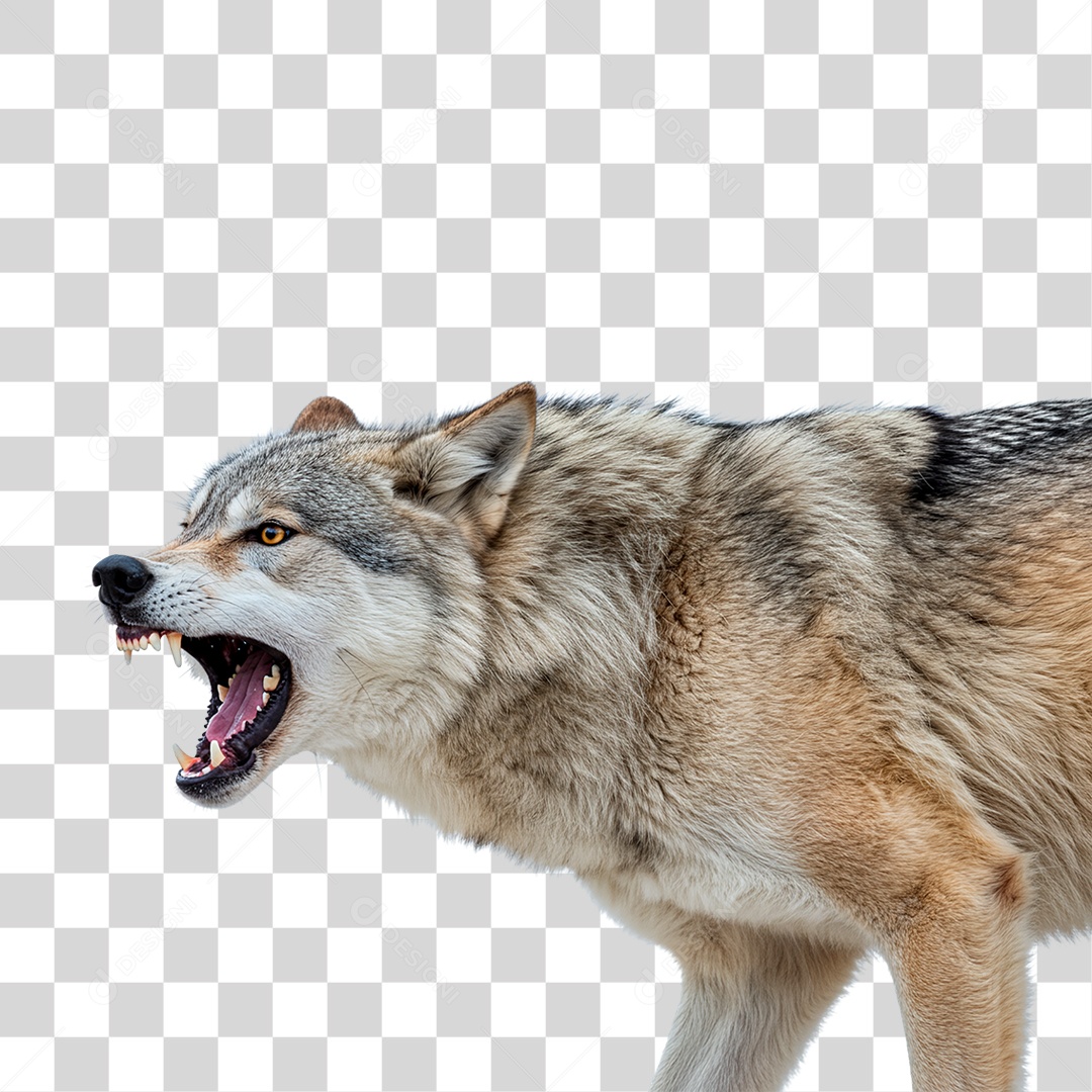 Lobo Cinzento PNG Transparente