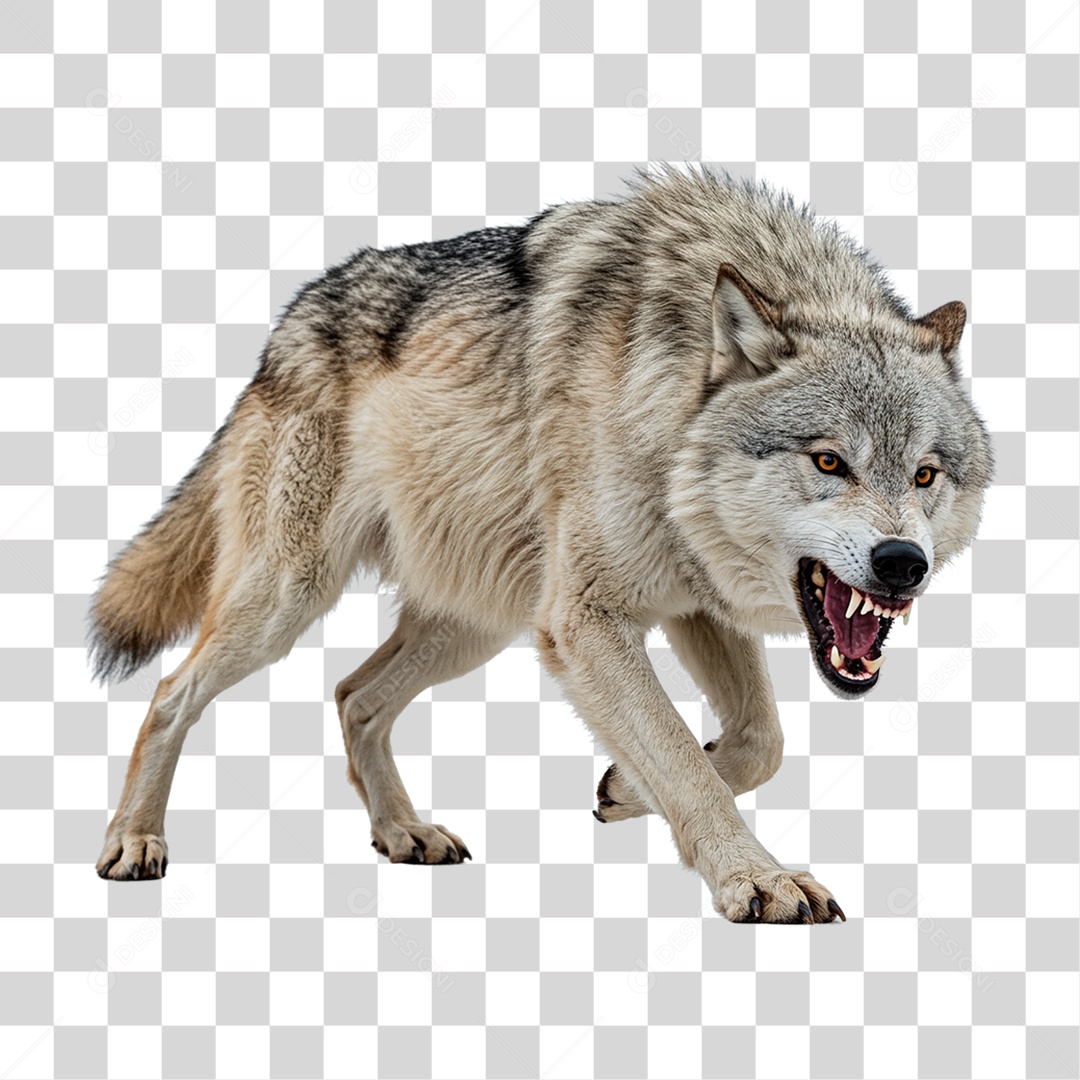 Lobo Cinzento PNG Transparente