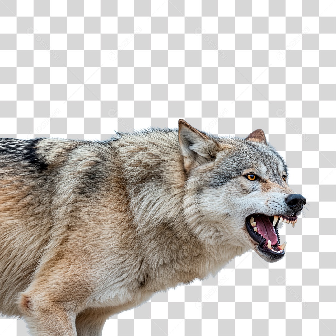 Lobo Cinzento PNG Transparente