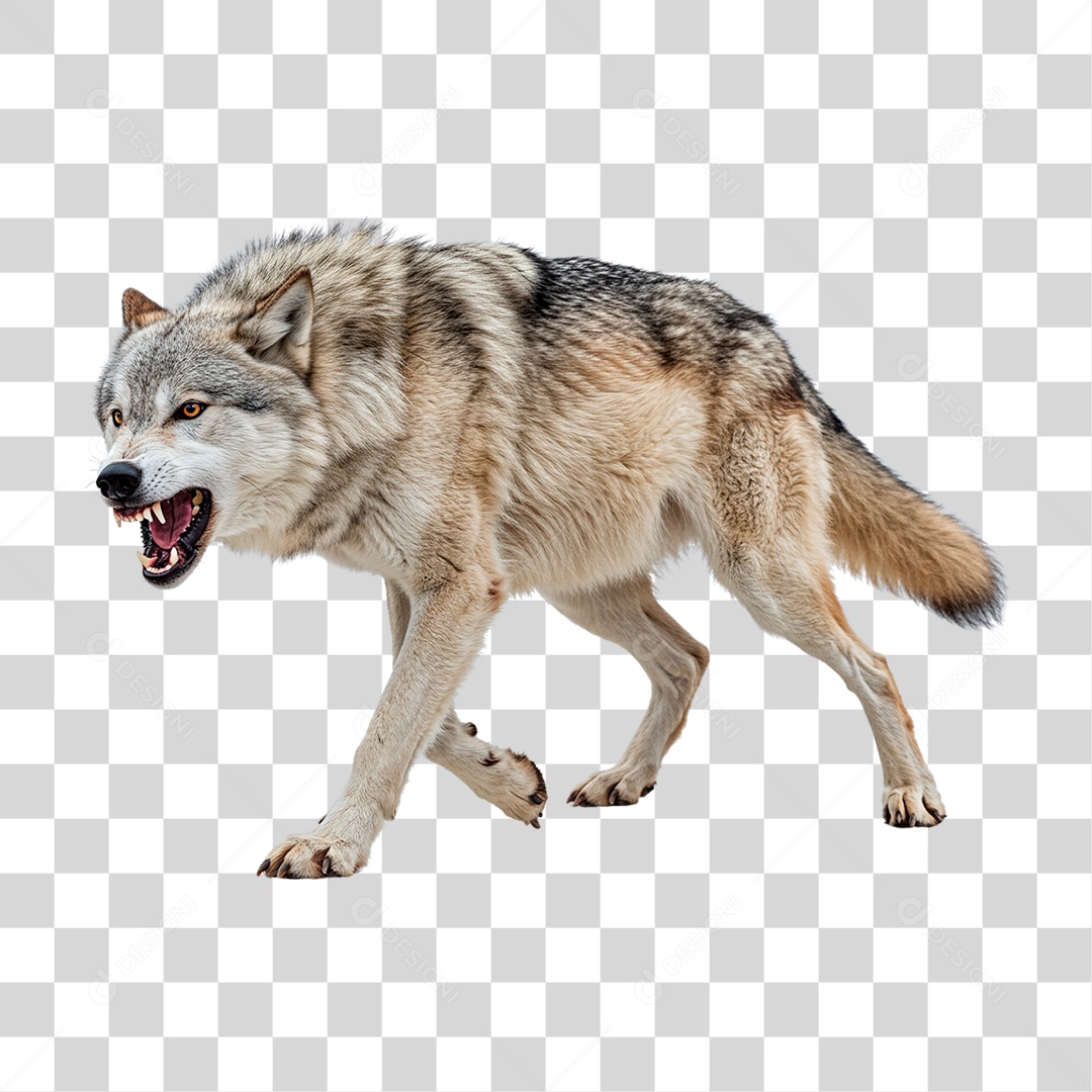 Lobo Cinzento PNG Transparente