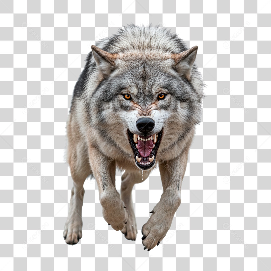 Lobo Cinzento PNG Transparente