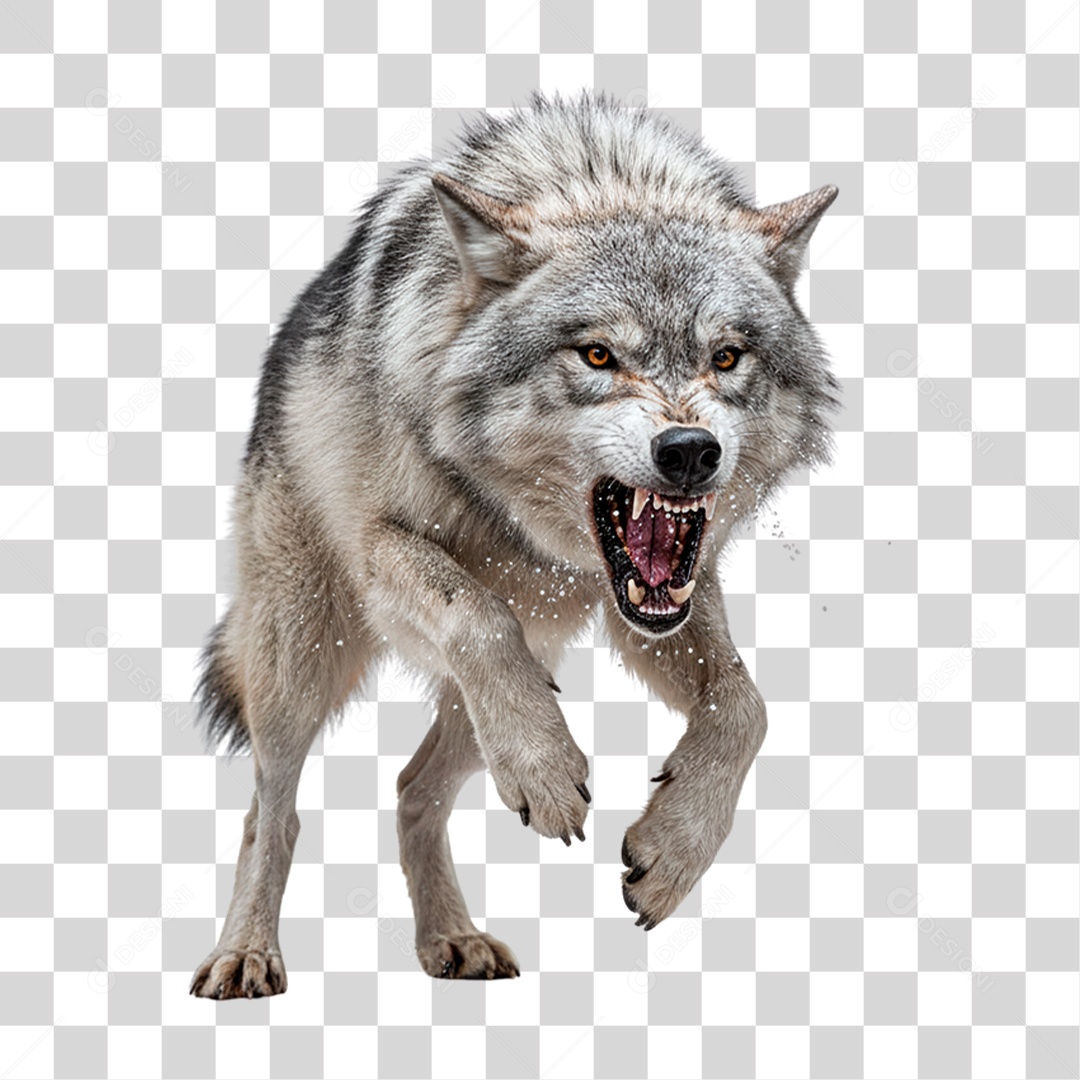 Lobo Cinzento PNG Transparente