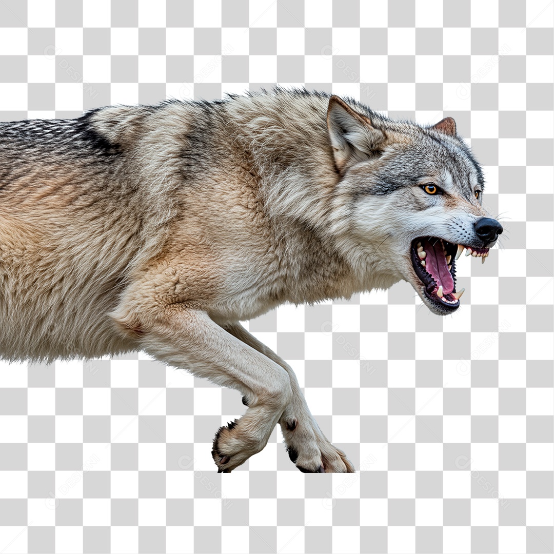 Lobo Cinzento PNG Transparente