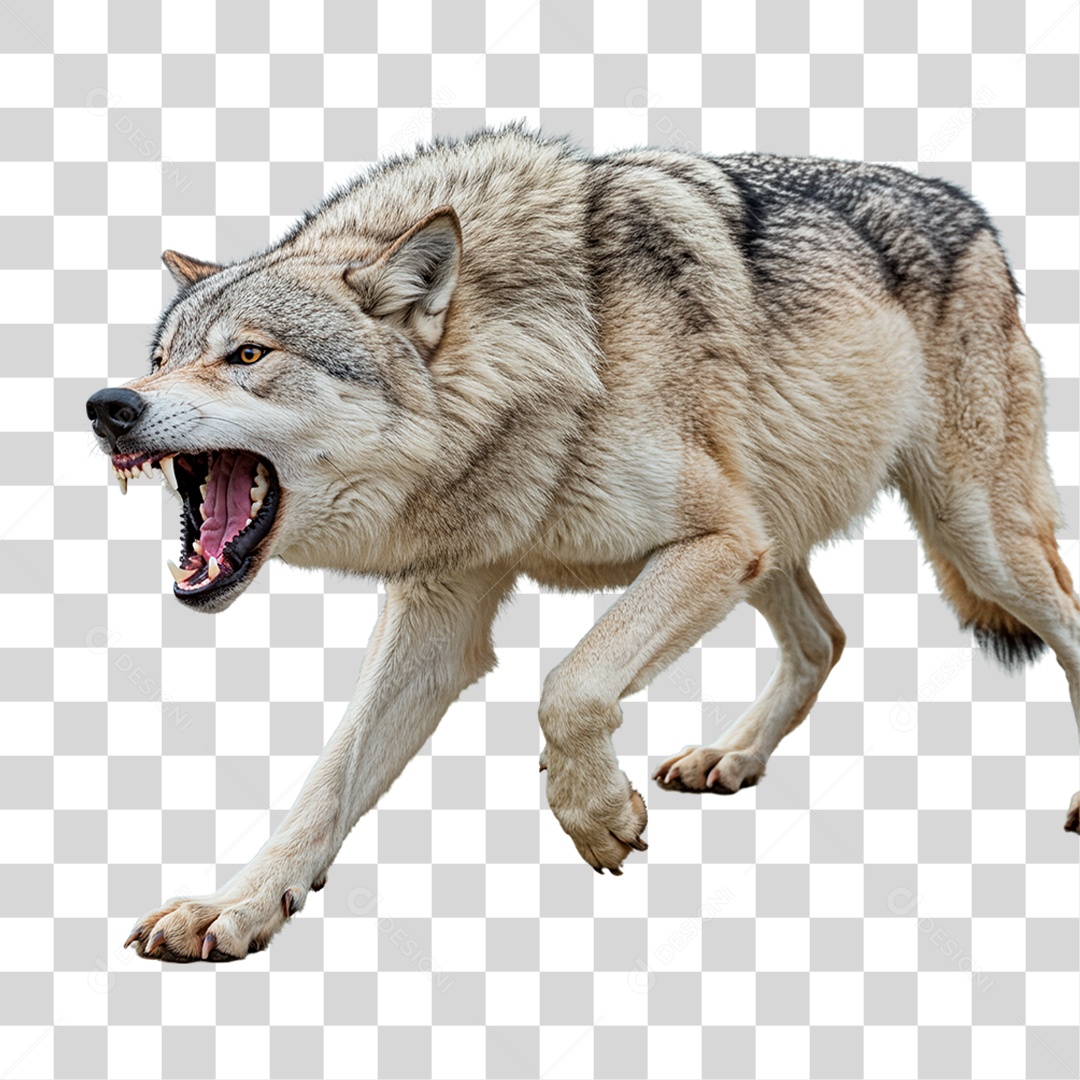 Lobo Cinzento PNG Transparente