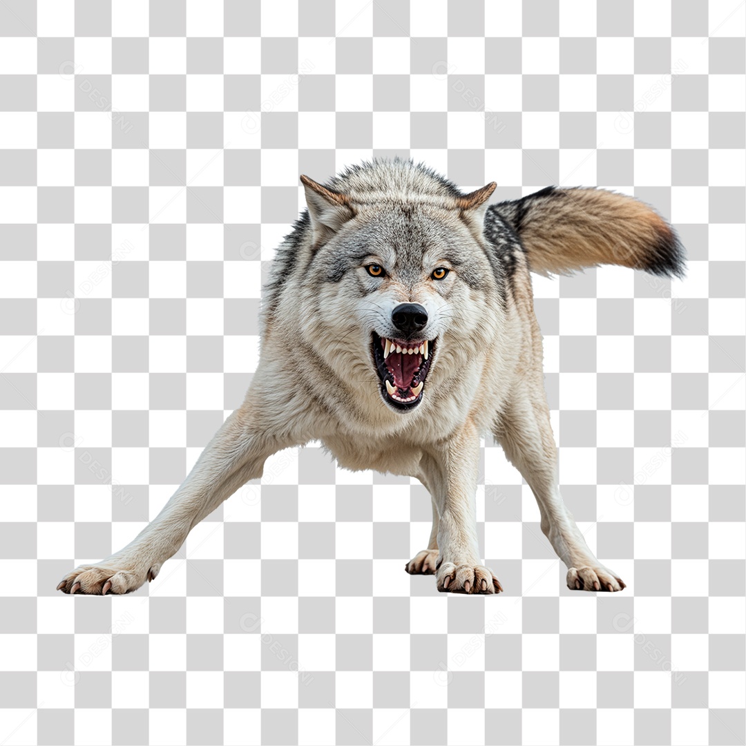 Lobo Cinzento PNG Transparente