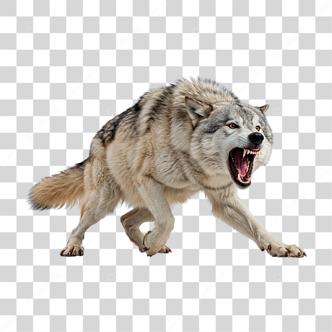 Lobo Cinzento PNG Transparente