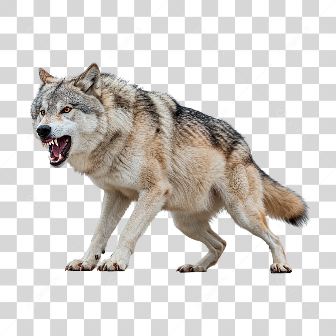 Lobo Cinzento PNG Transparente