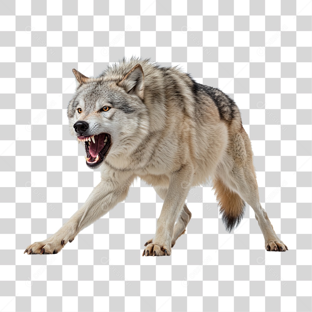 Lobo Cinzento PNG Transparente