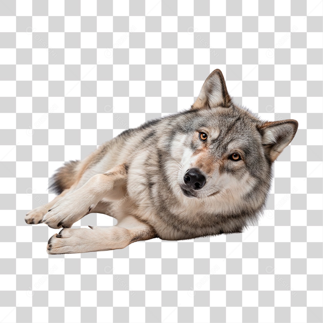 Lobo Cinzento PNG Transparente