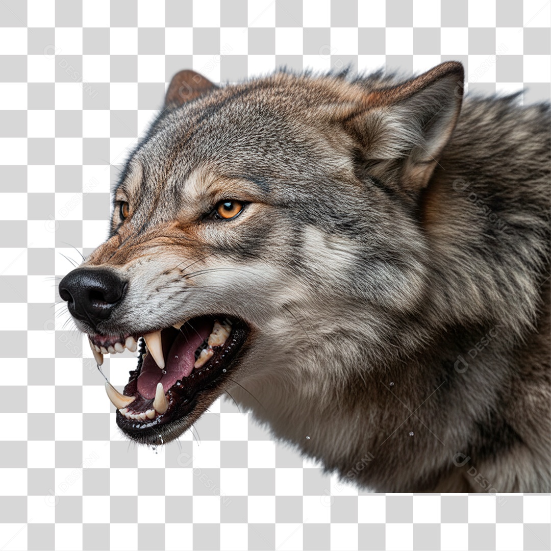 Lobo Cinzento PNG Transparente