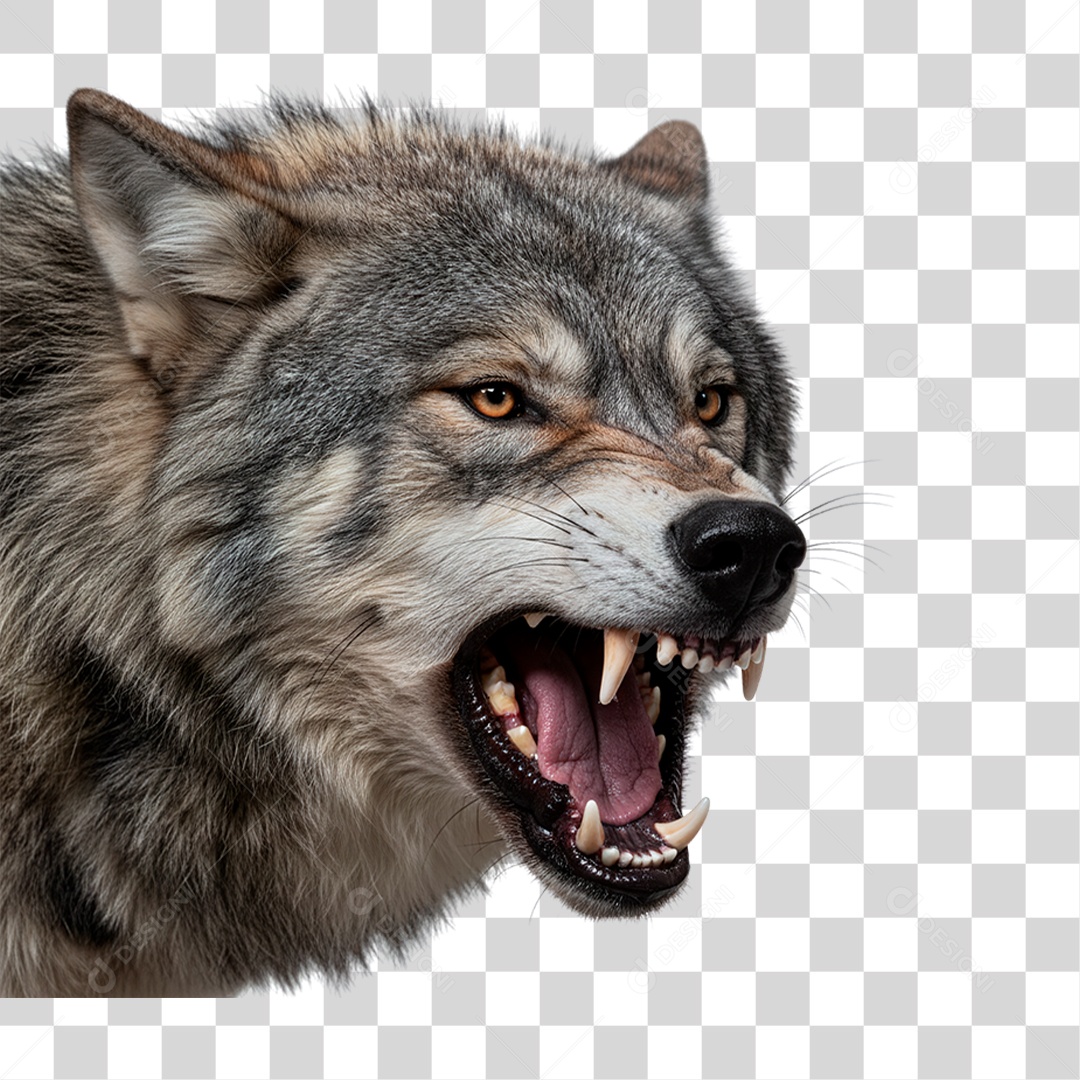 Lobo Cinzento PNG Transparente