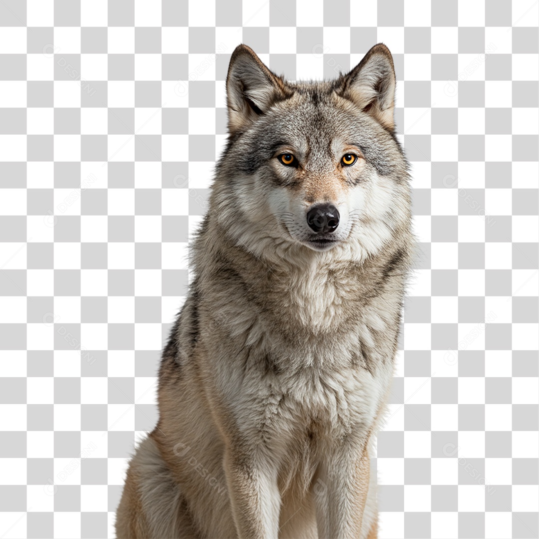 Lobo Cinzento PNG Transparente