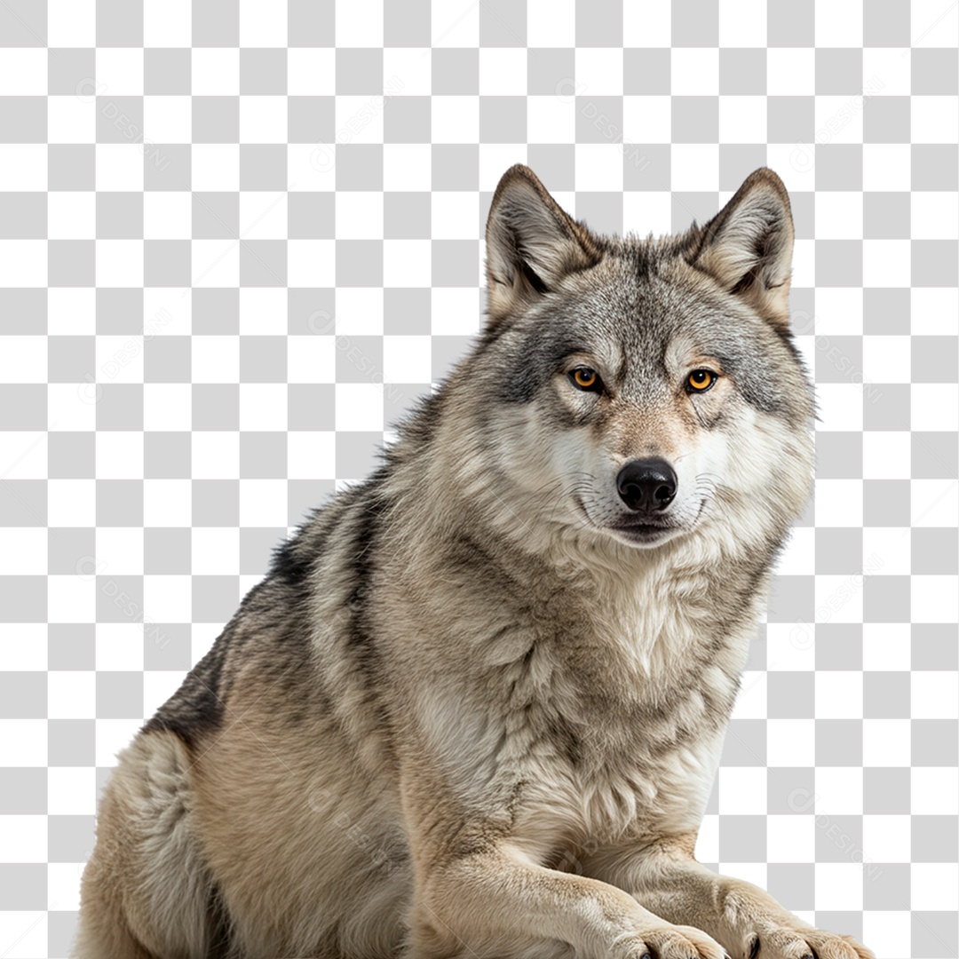 Lobo Cinzento PNG Transparente