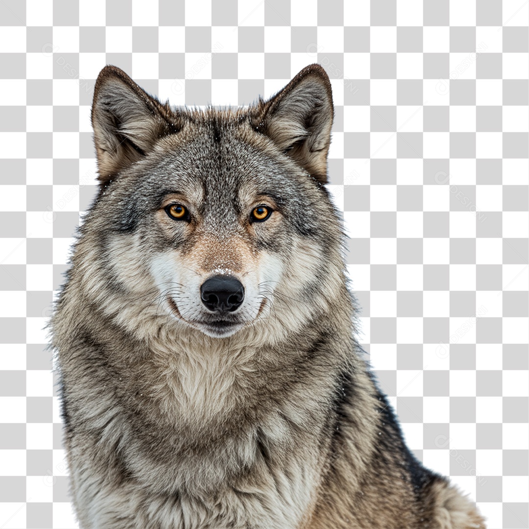 Lobo Cinzento PNG Transparente