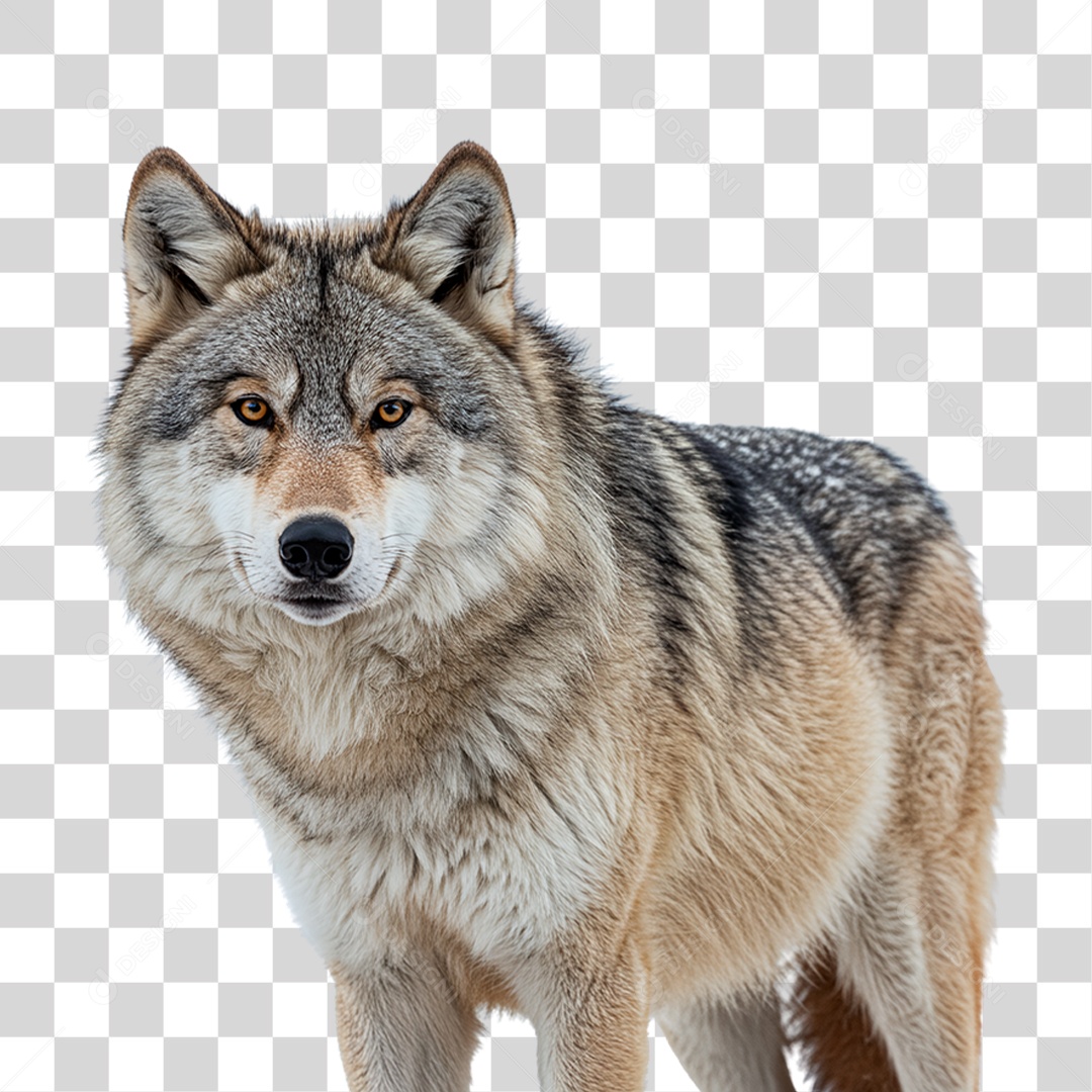 Lobo Cinzento PNG Transparente