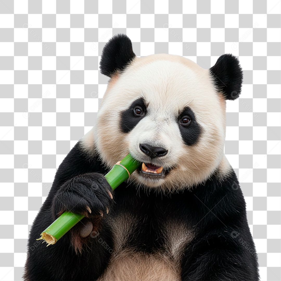 Panda Comendo PNG Transparente