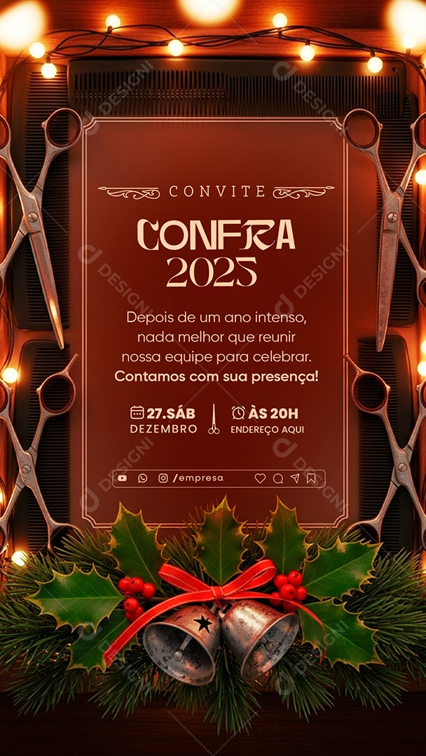 Convite de Confraternização Social Media PSD Editável