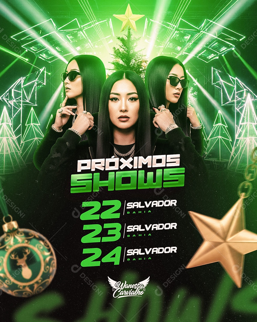 Flyer Próximos shows Natal Social Media Feed PSD Editável