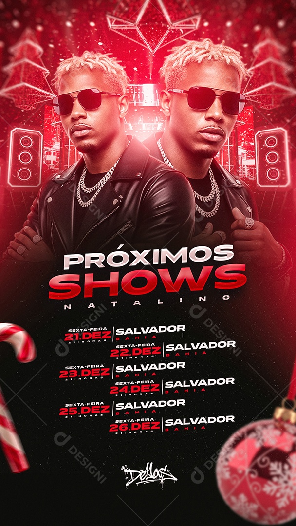 Flyer Próximos shows Natalino Social Media Story PSD Editável