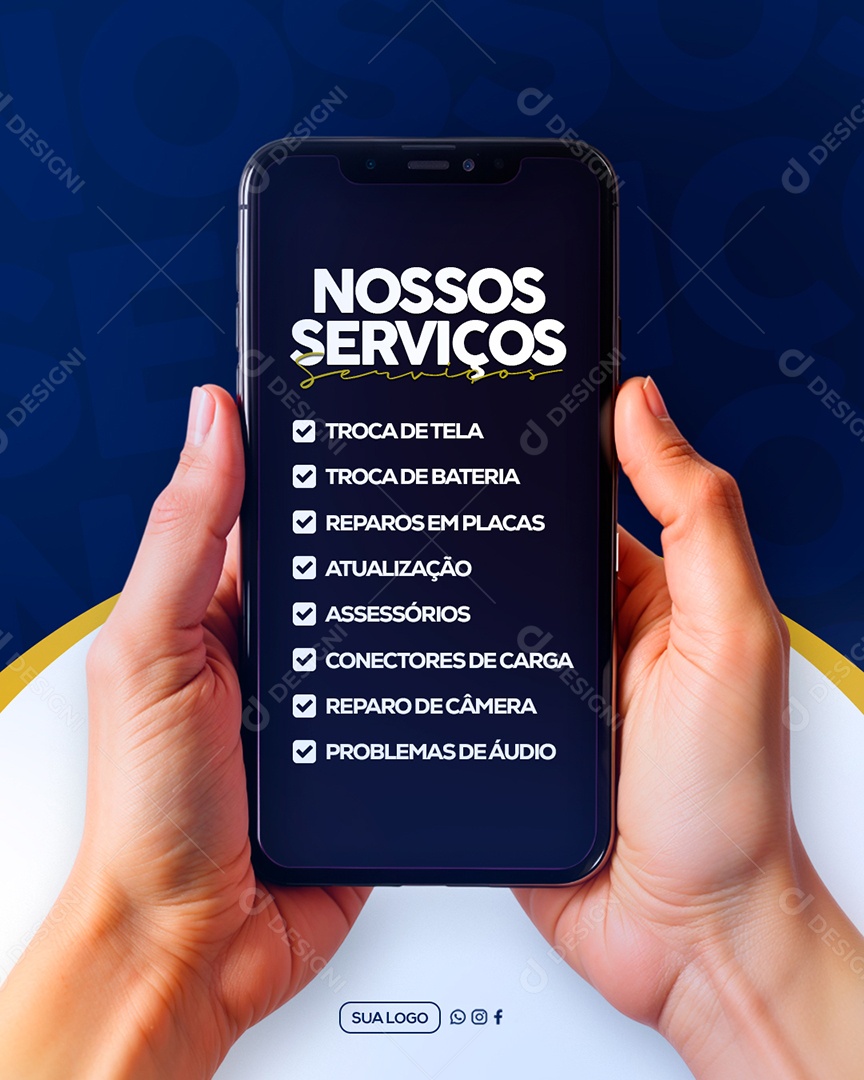 Assistência Técnica Nossos Serviços Social Media PSD Editável