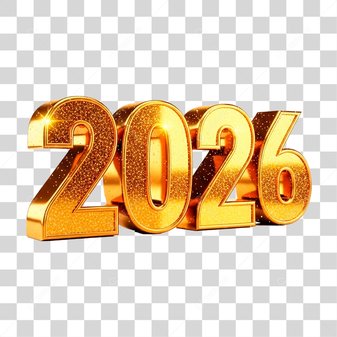 Selo 3D 2026 PNG Transparente