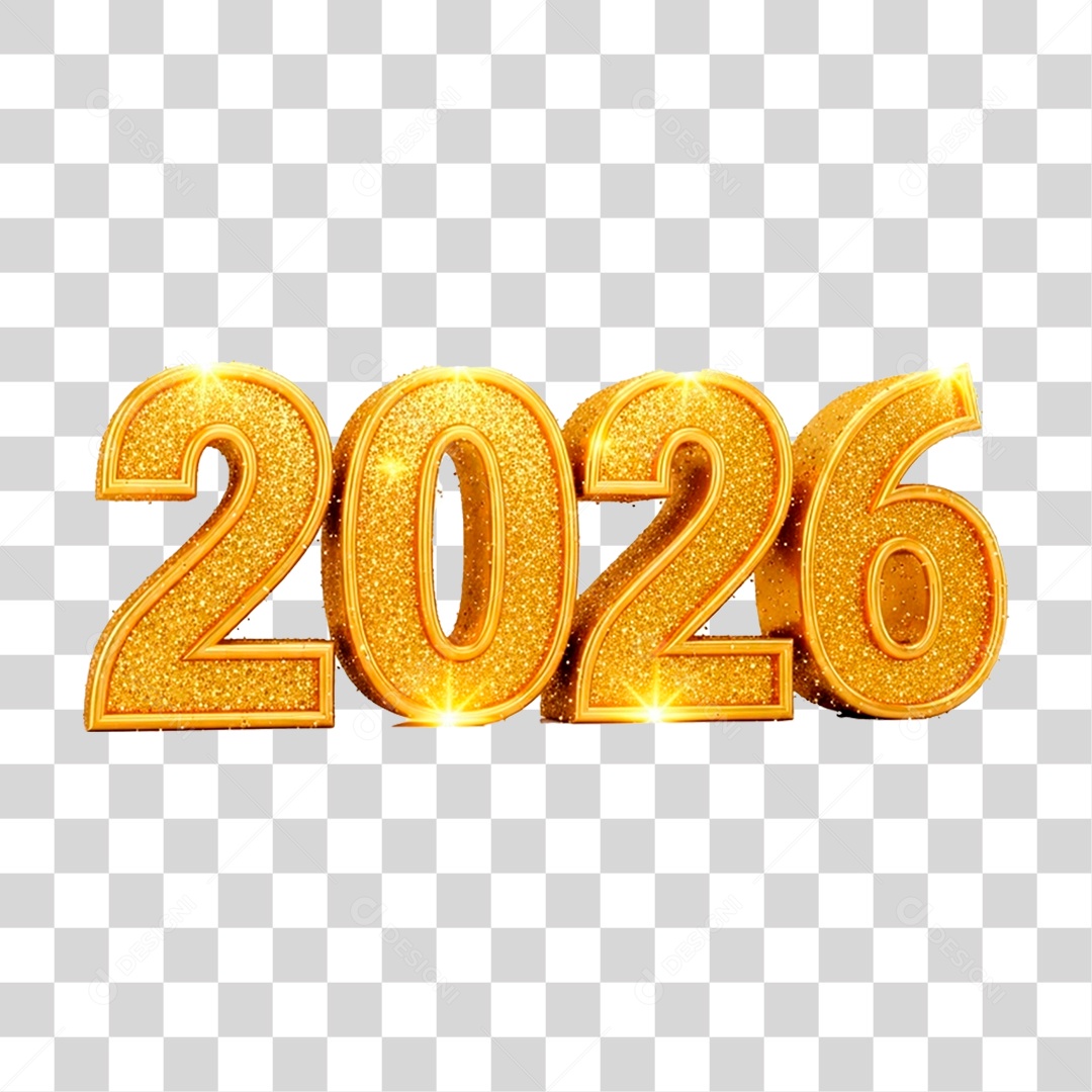 Selo 3D 2026 PNG Transparente