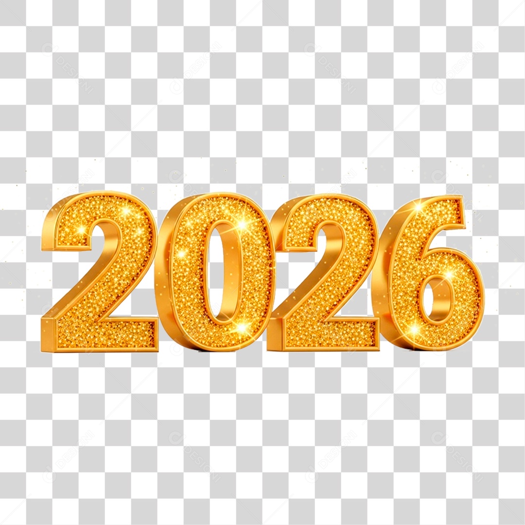 Selo 3D 2026 PNG Transparente